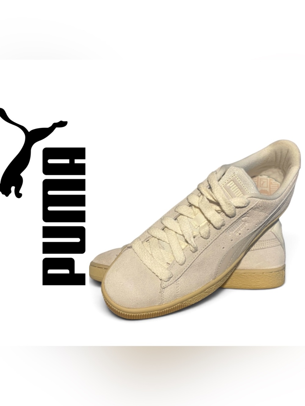Puma Women’s Off-White Suede Low-Top Sneakers